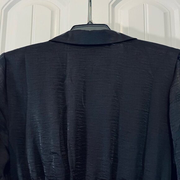 Steve Madden Washed Satin Faux Wrap Dress in black (L) New with Tag - Picture 12 of 13